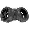 4Pack HIRCQOO OD 88mm/3.46" Front & Rear Rubber Plastic Wheel Rims Tires 12mm Hex Hub Compatible with Redcat Tornado Shockwave HPI HSP ExceedRC Kyosho 1/10 Scale Off Road Buggy (Black) view 3