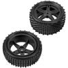 4Pack HIRCQOO OD 88mm/3.46" Front & Rear Rubber Plastic Wheel Rims Tires 12mm Hex Hub Compatible with Redcat Tornado Shockwave HPI HSP ExceedRC Kyosho 1/10 Scale Off Road Buggy (Black) view 4