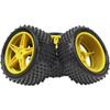 4Pack HIRCQOO OD 88mm/3.46" Front & Rear Rubber Plastic Wheel Rims Tires 12mm Hex Hub Compatible with Redcat Tornado Shockwave HPI HSP ExceedRC Kyosho 1/10 Scale Off Road Buggy (Yellow) view 3