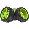 4Pack HIRCQOO OD 88mm/3.46" Front & Rear Rubber Plastic Wheel Rims Tires 12mm Hex Hub Compatible with Redcat Tornado Shockwave HPI HSP ExceedRC Kyosho 1/10 Scale Off Road Buggy (Green) view 3