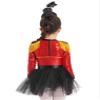 Agoky Girls Halloween Circus Ringmaster Costume Tassel Sequin Dance Leotard Dress with Mini Top Hat Cosplay Fancy Dress Up Red 16 Years view 2