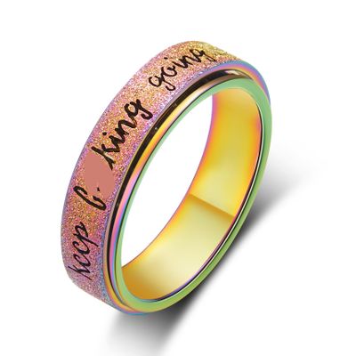 LuckyAmor Fidget Rings Women for Anxiety Rings:Stainless Steel Fidget Rings for Men Spinner Ring Personalized Inspirational Fidget Ring for Anxiety Rings