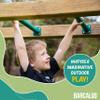 Barcaloo Playground Equipment Monkey Bars Playset Attachment for Backyard - Set of 8 Green Powder Coated Indoor Monkey Bars Set for Kids with Mounting Plates, 16 1/2 Inches Long view 3
