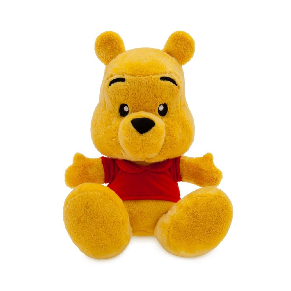 Disney Store Official Winnie The Pooh Big Feet Plush - Pooh Bear Plushy with Embroidered Features, Furry Coat and Ears, Fleece Shirt & Overstuffed Feet - 10" Stuffed Disney Plush