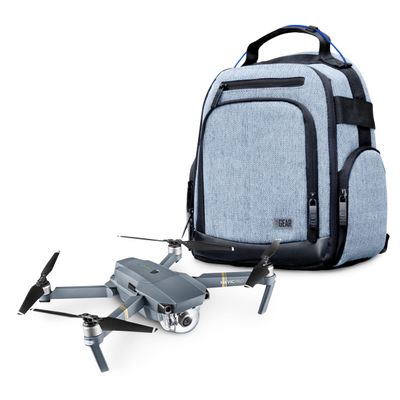 USA Gear Compact Drone Backpack - RC Quadcopter Drone Case Fits DJI Mini 4K, DJI Mini 3, AVIALOGIC, Controller & more Compact Quadcopters - Customizable Interior, Weather Resistant Exterior (Blue)