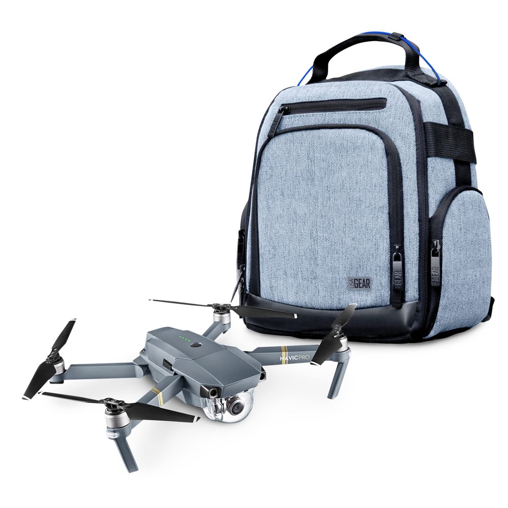 USA Gear Compact Drone Backpack - RC Quadcopter Drone Case Fits DJI Mini 4K, DJI Mini 3, AVIALOGIC, Controller & more Compact Quadcopters - Customizable Interior, Weather Resistant Exterior (Blue)