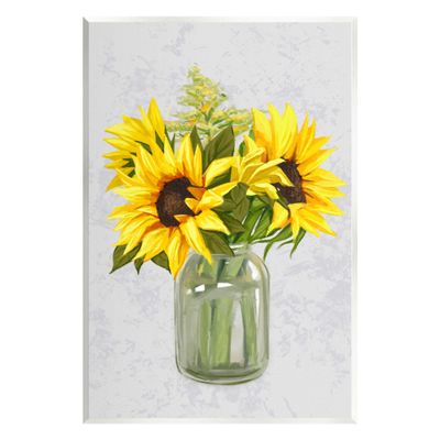 Stupell Industries Yellow Sunflower Blossoms Bouquet Blooming Country Petals Wood Wall Art, Design by Ziwei Li