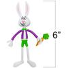 ArtCreativity Bendable Easter Bunny Figurines, Set of 8, Fidget Toys with 4 Colorful Designs, Fidget Toys for Kids for Stress Relief, Great as Easter Basket Stuffers, and Giveaways view 2