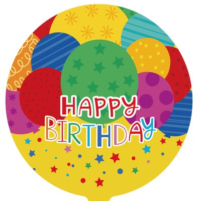 18" Happy Birthday Mylar Balloons - Pack of 10