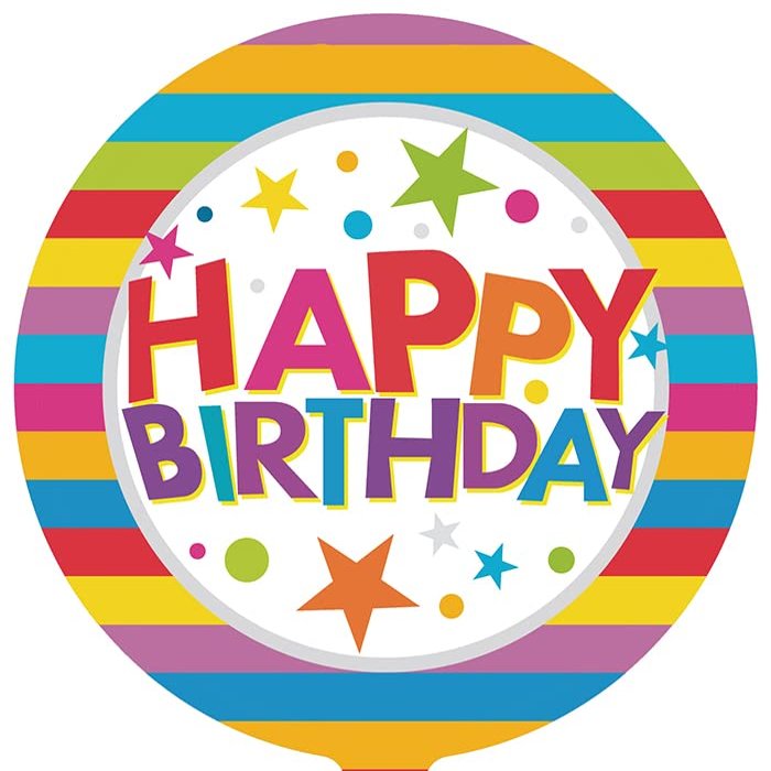 18" Happy Birthday Mylar Balloons - Pack of 10