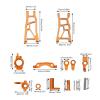 RC Suspension Arm Steering Assembly Set, Aluminium Alloy High Strength Shock Absorptio RC Metal Upgrade Parts Kit Compatible for Racing 10 1/10(Orange) view 3