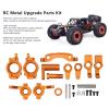 RC Suspension Arm Steering Assembly Set, Aluminium Alloy High Strength Shock Absorptio RC Metal Upgrade Parts Kit Compatible for Racing 10 1/10(Orange) view 4