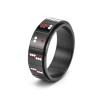 DouuYuhet Dice Poker Spinner Ring for Men Woman - Titanium Steel Playing Cards Rotable Fidget Rings Relieve Stress Stainless Steel Rings Gold Silver Black 8mm Wide (Black Dice, 9) view 1