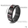 DouuYuhet Dice Poker Spinner Ring for Men Woman - Titanium Steel Playing Cards Rotable Fidget Rings Relieve Stress Stainless Steel Rings Gold Silver Black 8mm Wide (Black Dice, 9) view 2