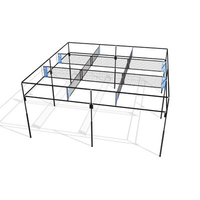 9 Square Caste Squares Pro Game Set - Outdoor, Giant, Portable Adjustable Metal Frame & Quick Net Setup - Backyard, Beach, School, Camp, Lawn, Yard Games Fun Activity fo Teens & Adults