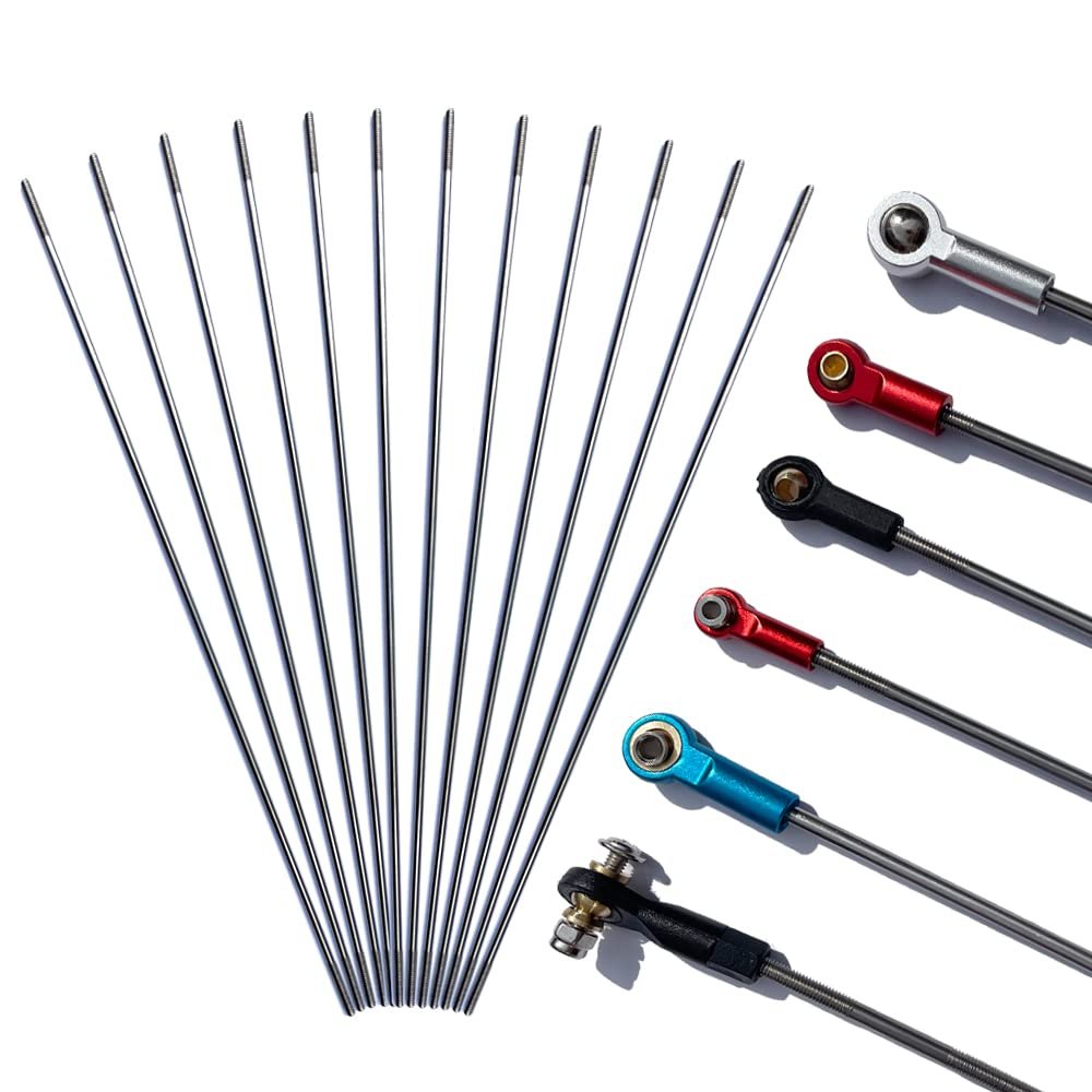 M3 9.84Inch Pushrod Connector 304 Stainless Steel Rod Linkage DIY Parts for RC Model Airplane Helicopter Boat Car 12Pcs