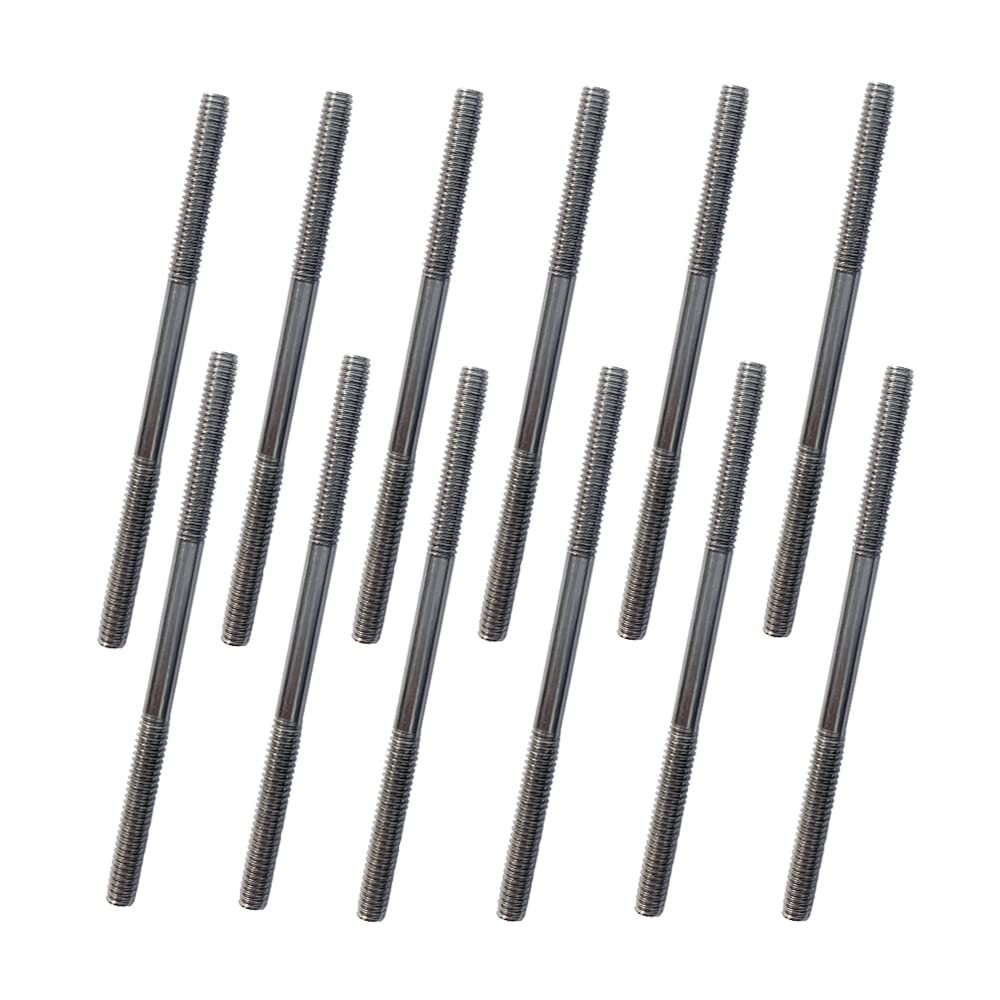12Pcs M3 2.95" Pushrod Connector 304 Stainless Steel Rod Linkage for RC Model Airplane Helicopter Boat Car DIY Parts