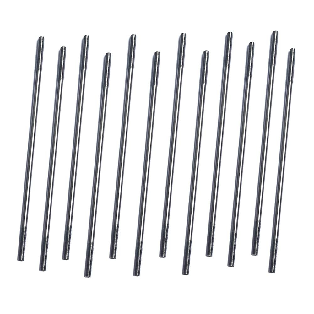 12Pcs M3 3.94" Pushrod Connector 304 Stainless Steel Rod Linkage DIY Parts for RC Model Airplane Helicopter Boat Car