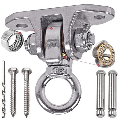 Stainless Steel Heavy Duty Swing Hanger 180+360 Ceiling Swing Mount Free Swivel Swing Hook Swing Hardware Kit for Yoga Swing Hammock Chair Porch Swing Sets Heavy Punching Bag 1500 LB Capacity