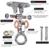 Stainless Steel Heavy Duty Swing Hanger 180+360 Ceiling Swing Mount Free Swivel Swing Hook Swing Hardware Kit for Yoga Swing Hammock Chair Porch Swing Sets Heavy Punching Bag 1500 LB Capacity view 4