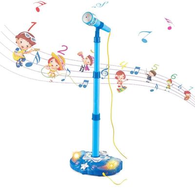 Kidplokio Blue Musical Microphone Pretend Play Karaoke Machine Kids MP3 Player