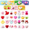 Haooryx Valentine's Day Greeting Gifts Cards with Mochi Squishy Toys - 28Pcs Mini Kawaii Heart Rose Stress Relief Squishy Sets for Kids Valentine's Day School Classroom Prize Party Favor Gift Exchange view 1