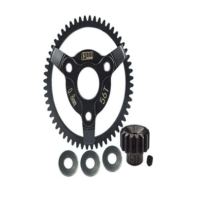 GPM Upgrades Carbon Steel Spur Gear0.8/56T,48P/86T,15T+56T,15T+86T for 1/10 2WD F-150 SVT Raptor58064-2& 2WD Bandit XL-5 Buggy & Bandit Vxl Brushless Buggy & 2WD Slash RC Cars (Black-(15+56T))
