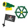Barcaloo Playground Equipment Bundle Set with Kids Pirate Telescope, Pirate Steering Wheel & Flags, Jungle Gym Playset Accessories for Backyard Swings, Playground Set for Backyards view 1