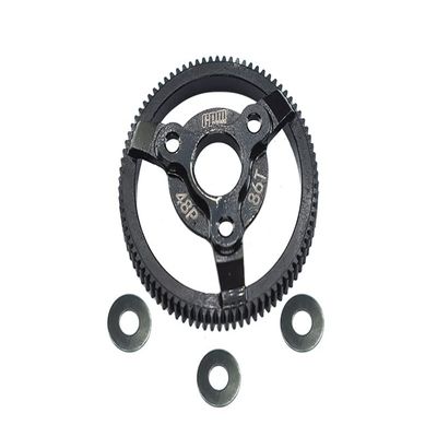 GPM Upgrades Carbon Steel Spur Gear0.8/56T,48P/86T,15T+56T,15T+86T for 1/10 2WD F-150 SVT Raptor58064-2& 2WD Bandit XL-5 Buggy & Bandit Vxl Brushless Buggy & 2WD Slash RC Cars (black-86T)