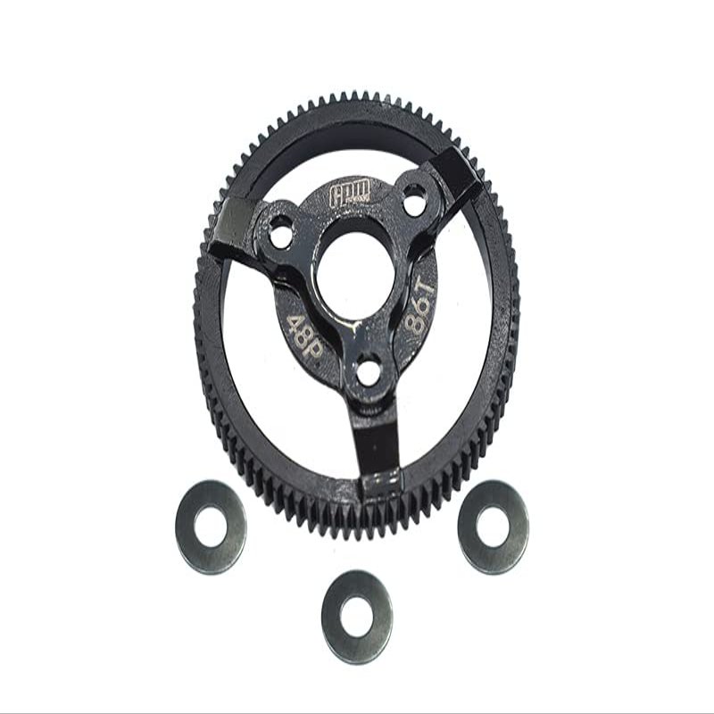 GPM Upgrades Carbon Steel Spur Gear0.8/56T,48P/86T,15T+56T,15T+86T for 1/10 2WD F-150 SVT Raptor58064-2& 2WD Bandit XL-5 Buggy & Bandit Vxl Brushless Buggy & 2WD Slash RC Cars (black-86T)