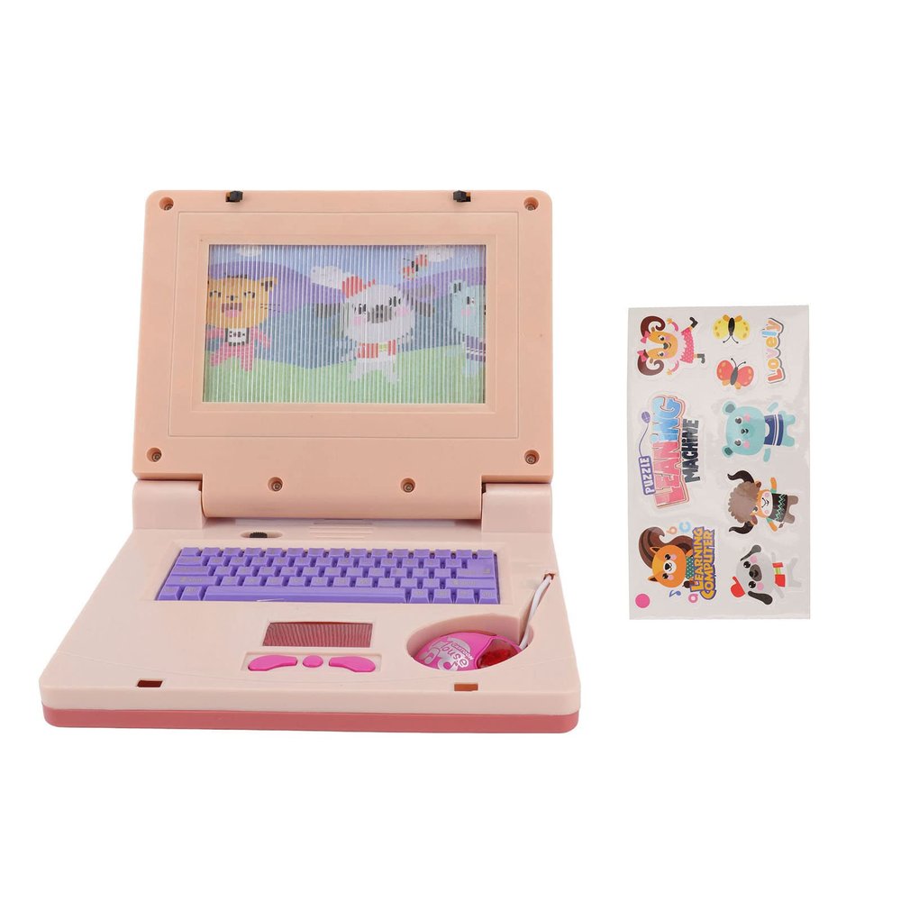 RiToEasysports Kids Learning Laptop, Plastic High Simulation Educational Toddler Learning Computer Toy with (Retractable Mouse) Electronic Toy