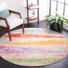 SAFAVIEH Washable Rug Paint Brush Collection - 6'7" Round, Pink & Blue, Slip Resistant & Easy to Clean, Ideal for Living Room, Bedroom, Nursery, Kids Playroom, Dining Space (PTB173U) view 1