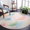 SAFAVIEH Washable Rug Paint Brush Collection - 6'7" Round, Blue & Purple, Slip Resistant & Easy to Clean, Ideal for Living Room, Bedroom, Nursery, Kids Playroom, Dining Space (PTB187M) view 1