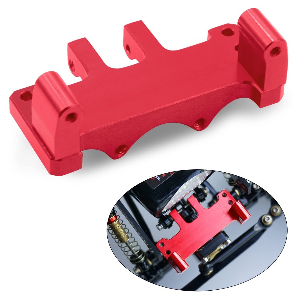 OGRC Porous Adjustable RC Servo Mount Metal Steering Servo Mount Bracket for Axial SCX24 Deadbolt / C10 / JLU Gladiator/Bronco Upgrades Parts (Red)