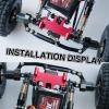 OGRC Porous Adjustable RC Servo Mount Metal Steering Servo Mount Bracket for Axial SCX24 Deadbolt / C10 / JLU Gladiator/Bronco Upgrades Parts (Red) view 2