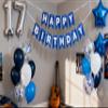 17th Birthday Party Decorations Blue for Boys, Happy Birthday Banner Blue Number 17 Birthday Star Foil Balloons Latex Confetti Balloons for Boys Him Son17 Year Old Birthday Supplies(17th) view 2