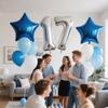 17th Birthday Party Decorations Blue for Boys, Happy Birthday Banner Blue Number 17 Birthday Star Foil Balloons Latex Confetti Balloons for Boys Him Son17 Year Old Birthday Supplies(17th) view 4