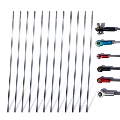 12Pcs Pushrod Connector 304 Stainless Steel Rod Linkage DIY Parts for RC Model Airplane Helicopter Boat Car M3 Length 7.87"