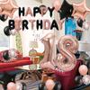 18th Birthday Decorations for Girls, Black Rose Gold 18th Happy Birthday Banner Jumbo Number 18 Star Foil Balloons 18th Birthday Latex Confetti Balloon for Girl Her 18 Years Old Birthday Party(18th) view 2