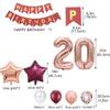 20th Birthday Party Decorations Rose Gold for Women, Happy Birthday Banner Rose Red Number 20 Balloons Star Foil Balloons 20th Birthday Confetti Balloons for Girls 20 Years Old Birthday Party(20th) view 4