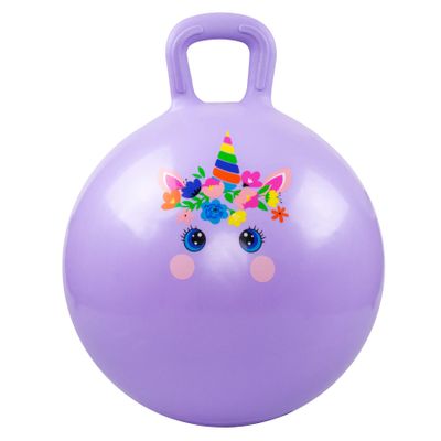 PlayZap Hopper Balls for Kids 3-8, 18 Inches Bouncy Ball with Handle, 18" Inflatable Bouncing Hopper, 45cm Jumping Toys, Garden Hopping Toys Girls Boys Gifts (Light Purple)
