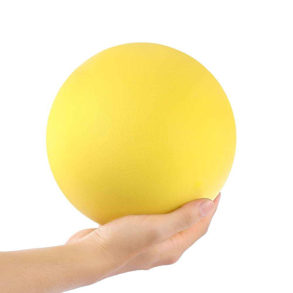 Ganjiang 7Inches Uncoated Silent Foam Ball, Sponge Kickball,Dogeball for Indoor Activity & Play(Yellow Color)