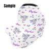 Personalized Colorful Rainbow Baby Car Seat Covers with Name, Custom Nursing Cover Breastfeeding for Babies, Carseat Canopy for Boys and Girls, Infant Stroller Cover, Breathable Carseats Cover view 2