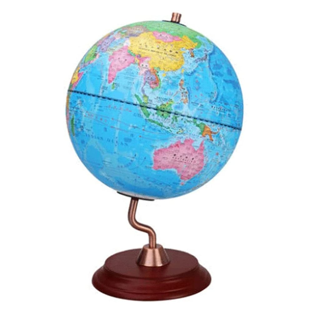 CEMU Classic Globe Elegant Wooden Basic S -Shaped Design World Geophysic Geographical Environment Children's Adult Office Decoration Earth Children and Adults