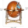 CEMU Classic Globe High -end Desktop World Earth Gem Gecean, with Four Golden Frames and Compass 720  Rotating Educational Education Earth 21.6 Inches Children and Adults view 2
