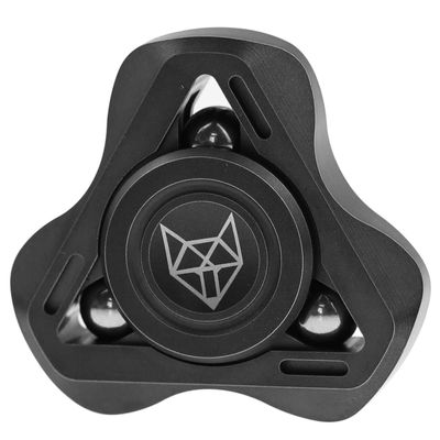 FREELOVE Clicking Sound Metal Fidget Spinners for Adults, Steel and Glow Balls Replaceable, Small Tri Figette Toys, Premium High Speed Long Spin Bearings, Stainless Steel CNC, Stone Black