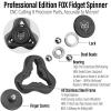 FREELOVE Clicking Sound Metal Fidget Spinners for Adults, Steel and Glow Balls Replaceable, Small Tri Figette Toys, Premium High Speed Long Spin Bearings, Stainless Steel CNC, Stone Black view 3