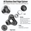 FREELOVE Metal Fidget Spinner for Adults, Stainless Steel Heavy Spinning Toys, Small Mini Fox Hand Gyro, Bearing Premium Long High Spin Fidget Block, Black view 3