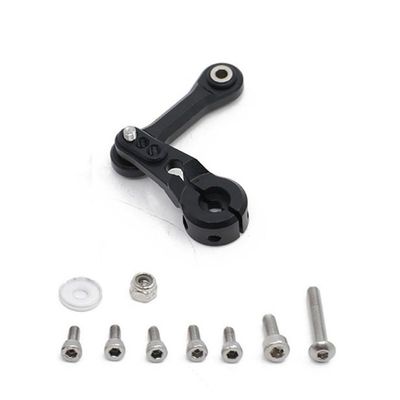 Greendhat Metal 25T Servo Arm + Link Rod for ARRMA 1/7 Infraction Mojave 1/8 KRATON SENTON Typhon Talion Outcast Upgrade Parts ( Color : Black )