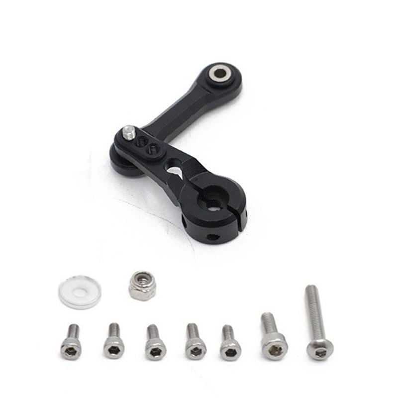 Greendhat Metal 25T Servo Arm + Link Rod for ARRMA 1/7 Infraction Mojave 1/8 KRATON SENTON Typhon Talion Outcast Upgrade Parts ( Color : Black )